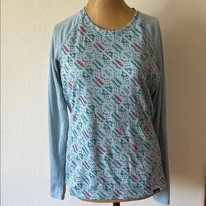 Patagonia sz M Caroline Midweight Patterned Long Sleeve Women's Top, great cond